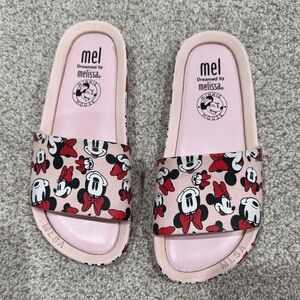 Melissa Kids Minnie Mouse Pink Slide Sandals